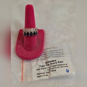 Gold Plated Sapphire and Zirconia Women's Ring